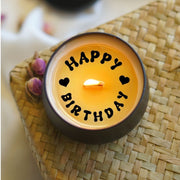Happy Birthday Sürpriz Mesajlı El Yapımı Soya Mumu Bonvagon