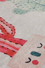 Happy Cactus Dijital Baskılı 2li Set Banyo Halısı, Kaymaz Taban, Yıkanabilir Bonvagon