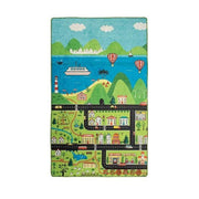 Happy City Yıkanabilir Antibakteriyel Çocuk Halısı, Kaymaz Taban, Yıkanabilir Bonvagon