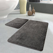 Hawai Füme 2li Set Akrilik Banyo Halısı, Kaymaz Taban, Yıkanabilir Bonvagon