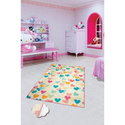 Hearts Yıkanabilir Antibakteriyel Çocuk Halısı, Kaymaz Taban, Yıkanabilir Bonvagon