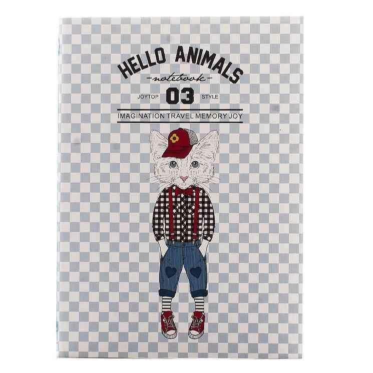 Hello Animals Bay Kedi B5 Çizgili Defter Bonvagon