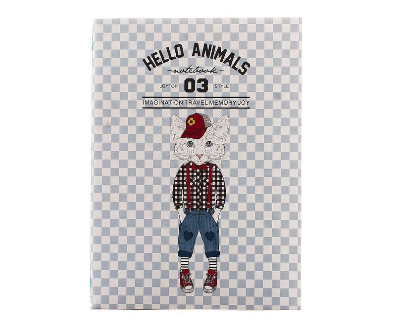 Hello Animals Bay Kedi B5 Çizgili Defter Bonvagon