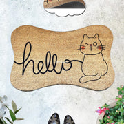 Hello Cat 45x75cm Doğal Koko Hindistan Cevizi Kapı Önü Paspas Brutto