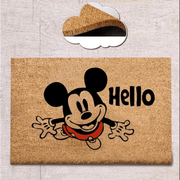 Hello Mickey Mouse Doğal Koko Hindistan Cevizi Kapı Önü Paspas 60x40cm Bonvagon