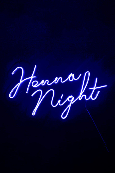Henna Night Yazılı Neon Led Işıklı Tablo Kına Gecesi Kutlaması Duvar Dekorasyon Bonvagon