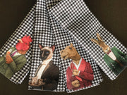Hey Animals 4lü İnce Keten Kumaş Amerikan Servisi 50x35cm
