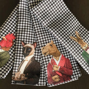 Hey Animals 4lü İnce Keten Kumaş Amerikan Servisi 50x35cm
