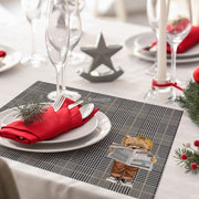 Hey Teddy 4'lü İnce Keten Kumaş Amerikan Servisi 50x35cm Bonvagon