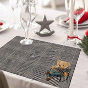 Hey Teddy 4'lü İnce Keten Kumaş Amerikan Servisi 50x35cm Bonvagon