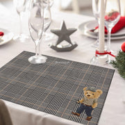 Hey Teddy 4'lü İnce Keten Kumaş Amerikan Servisi 50x35cm Bonvagon