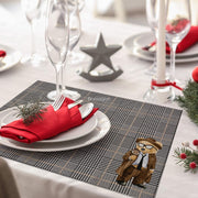 Hey Teddy 4'lü İnce Keten Kumaş Amerikan Servisi 50x35cm Bonvagon