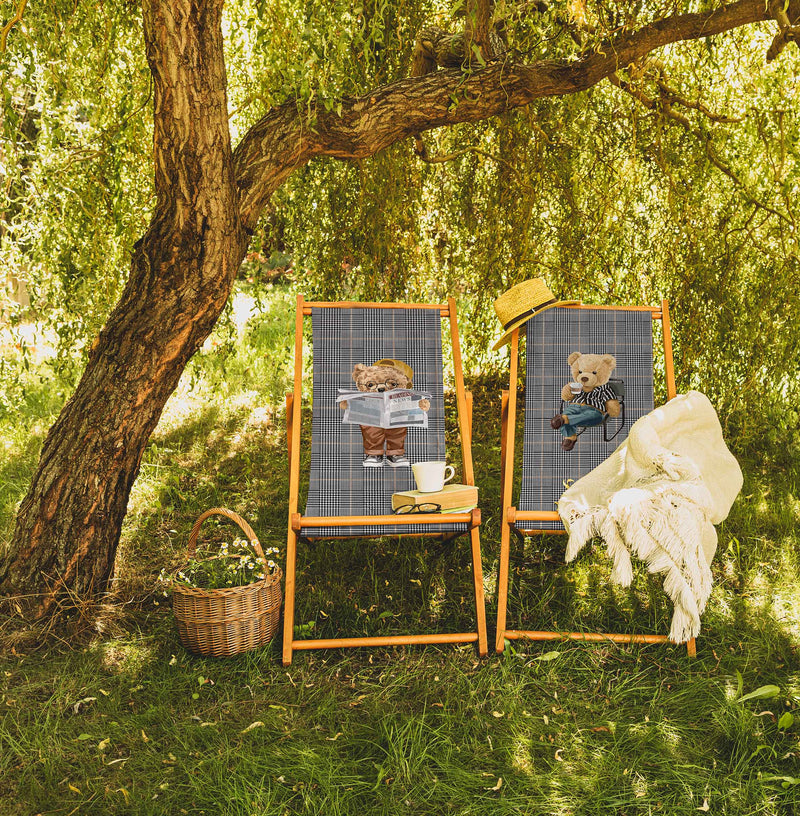 Hey Teddy Reading Katlanabilir Şezlong Katlanır Ahşap Lounge Chair