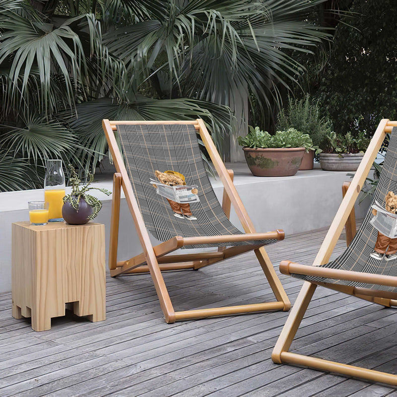 Hey Teddy Reading Katlanabilir Şezlong Katlanır Ahşap Lounge Chair Bonvagon