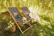 Hey Teddy Resting Katlanabilir Şezlong Katlanır Ahşap Lounge Chair - Kahve İçen