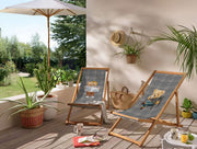 Hey Teddy Resting Katlanabilir Şezlong Katlanır Ahşap Lounge Chair - Kahve İçen