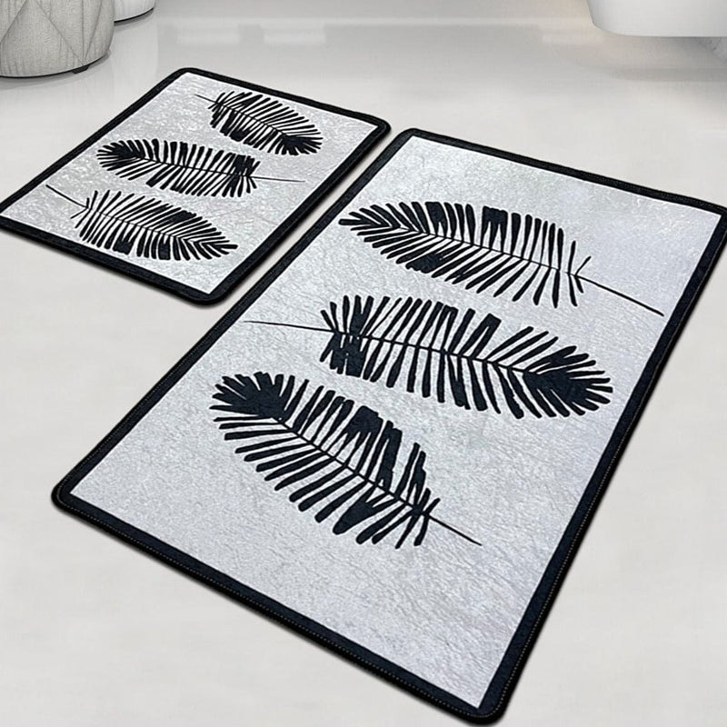 Hodja Feather Dijital Baskılı 2li Banyo Halısı Takımı Kaymaz Taban Yıkanabilir Bonvagon