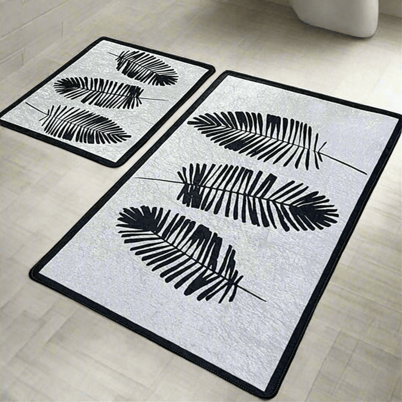 Hodja Feather Dijital Baskılı 2li Banyo Paspas ve Halısı Takımı Kaymaz Taban Yıkanabilir Bonvagon