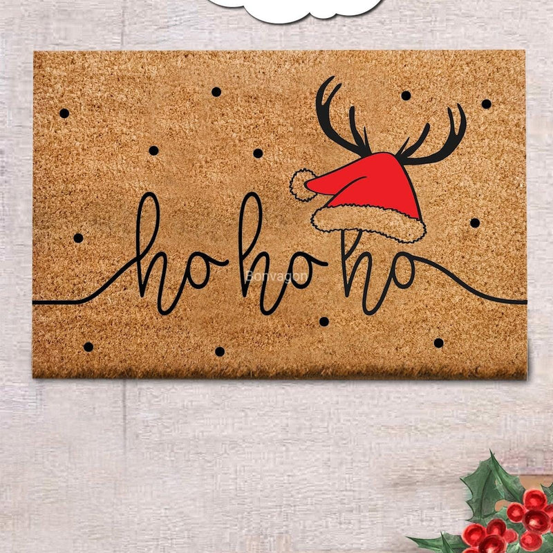 HoHoHo Noel Doğal Koko Hindistan Cevizi Kapı Önü Paspas 60x40cm