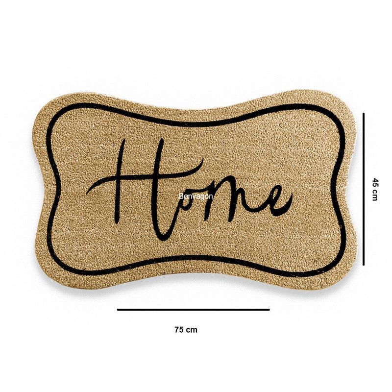 Home 45x75cm Doğal Koko Hindistan Cevizi Kapı Önü Paspas Trano