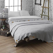 Home Tek Kişilik Ponponlu Pike Battaniye 150x200 Gri Dolce Bonita Home