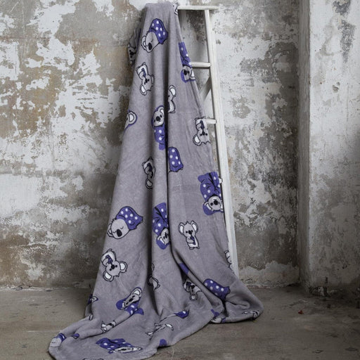 Our House Wellsoft Çift Kişilik Battaniye Koala Bear Mor Bonvagon