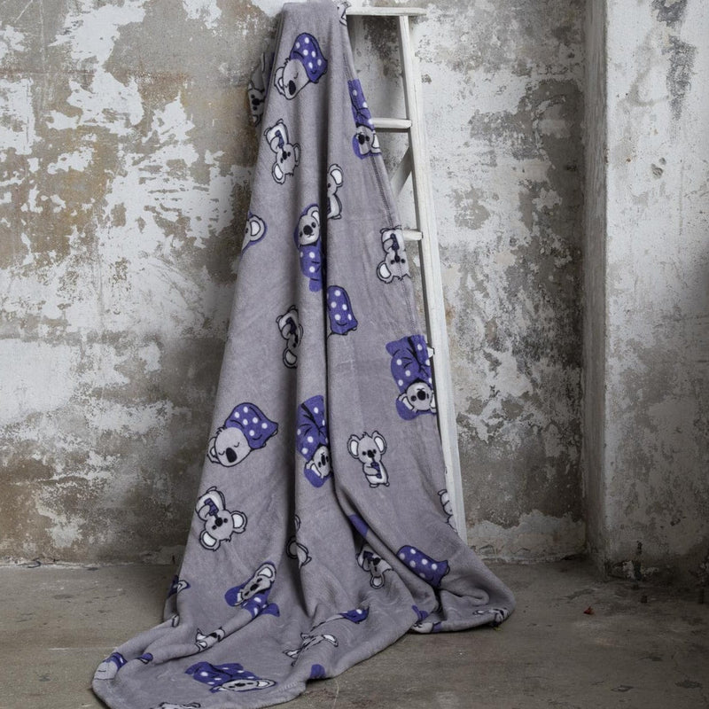 Home Wellsoft Tek Kişilik Battaniye Koala Bear Mor Bonvagon