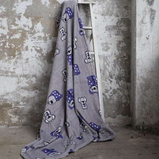 Home Wellsoft Tek Kişilik Battaniye Koala Bear Mor Bonvagon