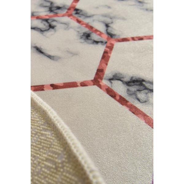 Honeycomb Dijital Baskılı 100cm Banyo Halısı, Kaymaz Taban, Yıkanabilir Bonvagon