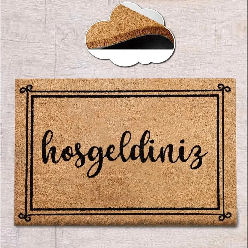 Hoşgeldiniz - Doğal Koko Hindistan Cevizi Kapı Önü Paspas 60x40cm
