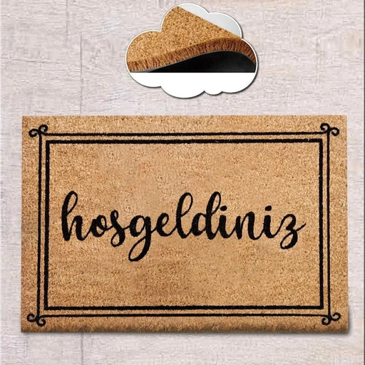 Hoşgeldiniz - Doğal Koko Hindistan Cevizi Kapı Önü Paspas 60x40cm