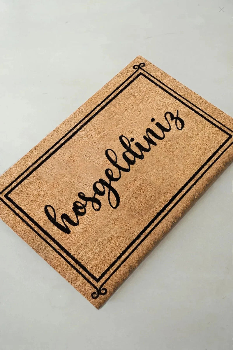 Hoşgeldiniz - Doğal Koko Hindistan Cevizi Kapı Önü Paspas 60x40cm Bonvagon