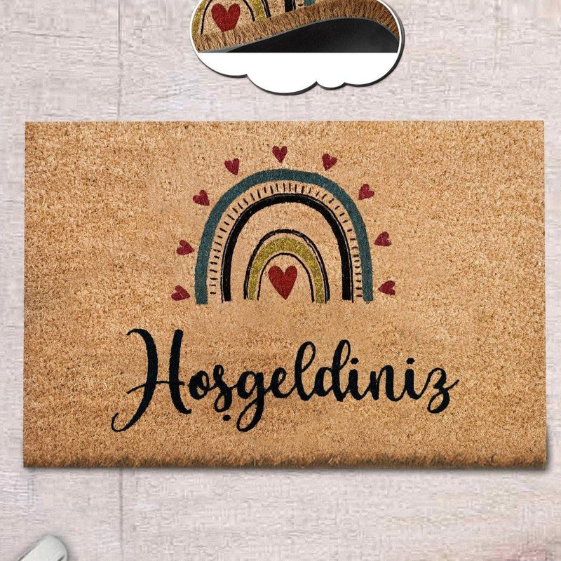 Hoşgeldiniz Tunnel Love Doğal Koko Hindistan Cevizi Kapı Önü Paspas 60x40cm