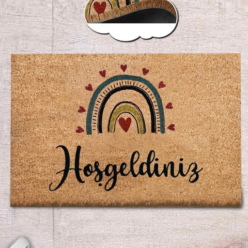 Hoşgeldiniz Tunnel Love Doğal Koko Hindistan Cevizi Kapı Önü Paspas 60x40cm Bonvagon