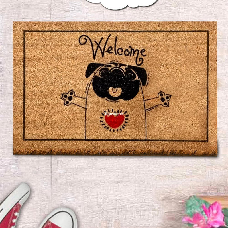 Hug Pug Doğal Koko Hindistan Cevizi Kapı Önü Paspas 60x40cm