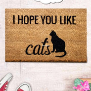 I Hope You Like Cats Doğal Koko Hindistan Cevizi Kapı Önü Paspas 60x40cm