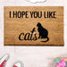 I Hope You Like Cats Doğal Koko Hindistan Cevizi Kapı Önü Paspas 60x40cm Bonvagon