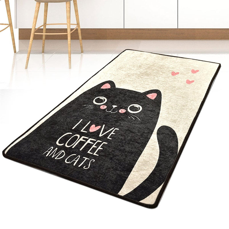 I Love Cats Dijital Baskılı Halı, Kaymaz Taban, Yıkanabilir Bonvagon