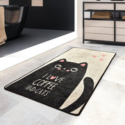 I Love Cats Dijital Baskılı Halı, Kaymaz Taban, Yıkanabilir Bonvagon