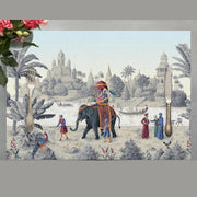 Indian Elephants 4'lü İnce Keten Kumaş Amerikan Servisi 50x35cm Bonvagon