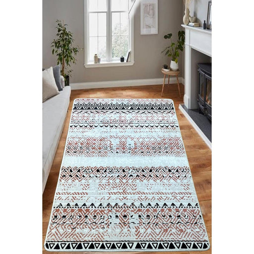 Indian Raquel Dijital Baskılı Halı, Kaymaz Taban, Yıkanabilir Bonvagon