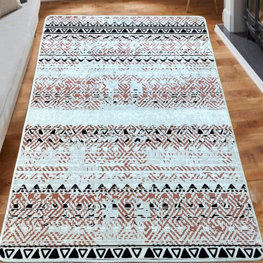 Indian Raquel Dijital Baskılı Halı, Kaymaz Taban, Yıkanabilir Bonvagon