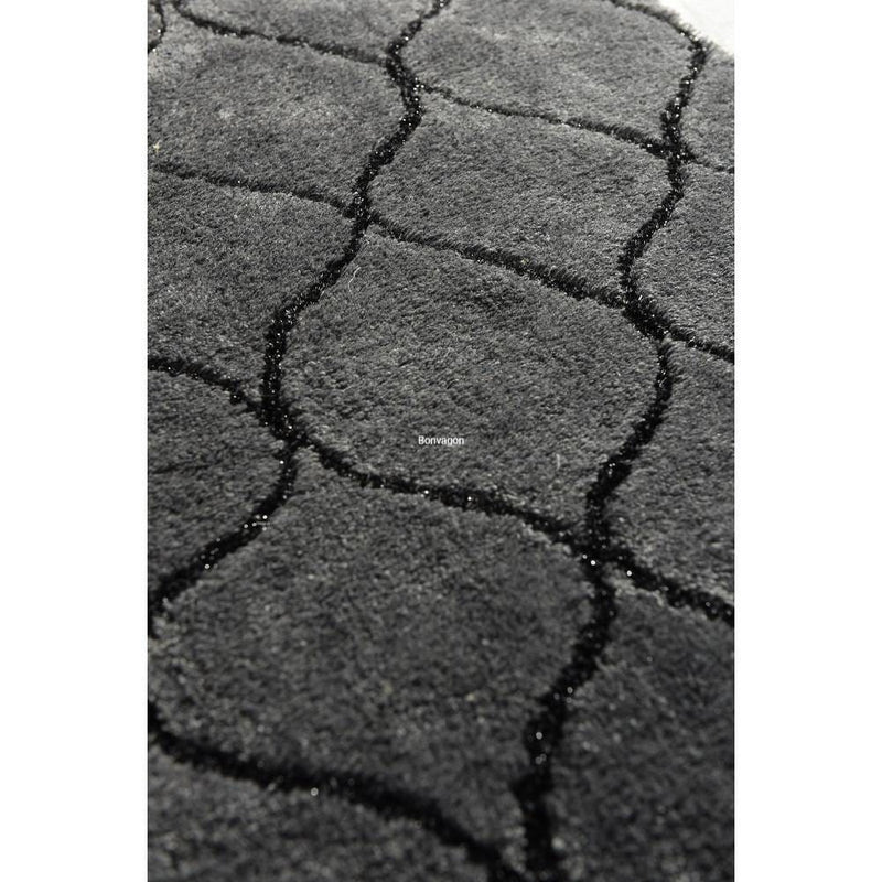 Infinity Antrasit Akrilik Banyo Paspas ve Halısı Çap 90, Kaymaz Taban, Yıkanabilir Bonvagon