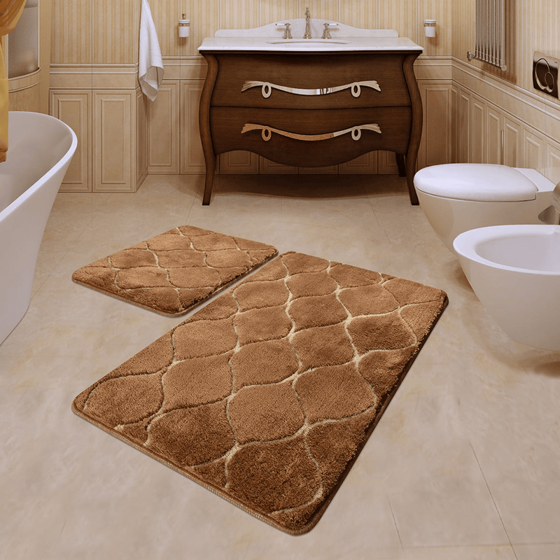 Infinity Caramel 2li Set Akrilik Banyo Paspas ve Halısı, Kaymaz Taban, Yıkanabilir Bonvagon