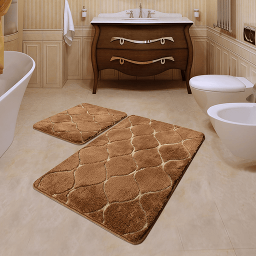 Infinity Caramel 2li Set Akrilik Banyo Paspas ve Halısı, Kaymaz Taban, Yıkanabilir Bonvagon
