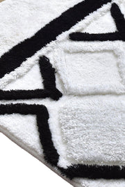 Jane Beyaz 3lü Set Banyo Halısı, Kaymaz Taban, Yıkanabilir Bonvagon