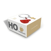 Kahve Kupası ve Gingerbread Kurabiye Adam Çelik Halkalı Anahtarlık  Bonvagon Metalmorphose