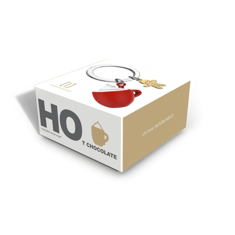 Kahve Kupası ve Gingerbread Kurabiye Adam Çelik Halkalı Anahtarlık  Bonvagon Metalmorphose