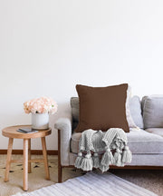 Kahverengi Dijital Baskılı Raşel Kadife Yastık Kırlent Kılıfı Bonvagon