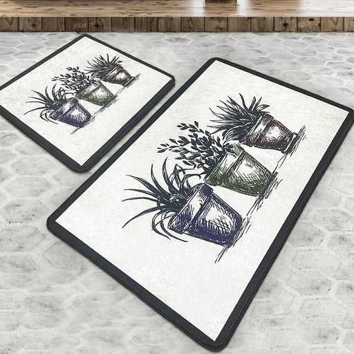 Kakule 2li Set Dijital Banyo Halısı, Kaymaz Taban, Yıkanabilir Bonvagon